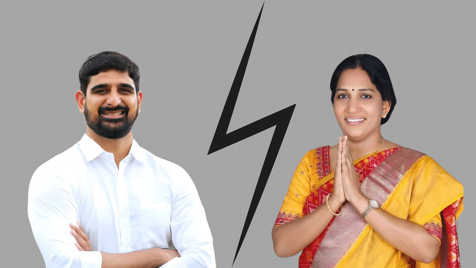 <div class="paragraphs"><p>BRS leader P Kaushik Reddy (L) and Congress leader Bandru Shobha Rani (R).</p></div>